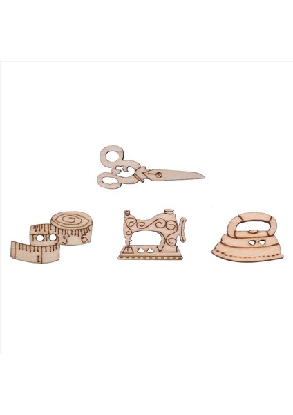 200PCS Dikiş Makinesi Makas Şeklinde Ahşap Düğmeler Dikiş Düğmesi Çocuklar Giysileri Dekoratif Düğme Scrapbooking (Yurt Dışından) indirimleri