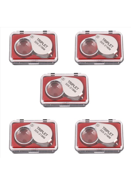 5pcs Taşınabilir 30X Güç 21MM Kuyumcular Büyüteç Altın Göz Loupe Mücevher Mağazası Enfes Kutu ile Büyüteç (Yurt Dışından)
