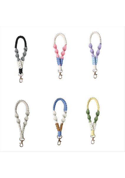 6pcs Boho Macrame Telefon Bilek Kayışı Tether Sekmesi ile Cep Telefonu Kömarı Anahtarlık Bilekliği Cazibesi Anti-Loss Telefon Zinciri (Yurt Dışından) modelleri