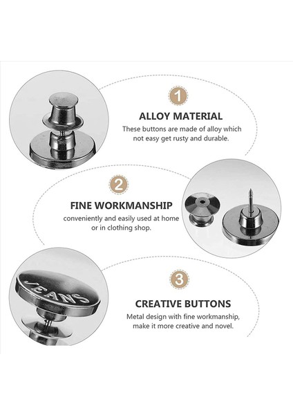 16 Set Düğme Pin Kot Pantolon Sorunsuz Uyum Çıkarılabilir Pantolon Düğme Pimleri Uyum Anında Kot Düğmeleri (Yurt Dışından) indirimleri