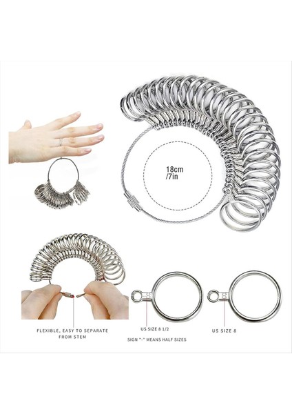 Yüzük Boyutu Ölçüm Alet Seti Metal Mandrel Halka Solizer Parmak Boyutu Çubuk Tel Şartı Halka Alet Mücevher Yapım Kiti (Yurt Dışından) fırsatları