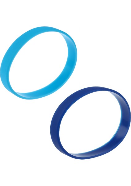 2 Adet Moda Silikon Kauçuk Elastikiyet Bilekliği Bilek Bandı Manşet Bilek Bileklik Koyu Mavi ve Gök Mavisi (Yurt Dışından)