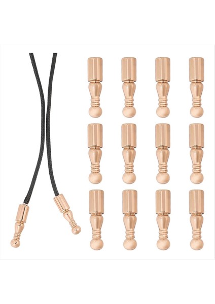 12PCS Bolo Kravat Uçları Yedek Kapaklar Uzun Alaşım Kablosu Giysiler Için Pürüzsüz Biterler Dereceli Zincir Bilezik Diy El Sanatları B (Yurt Dışından)