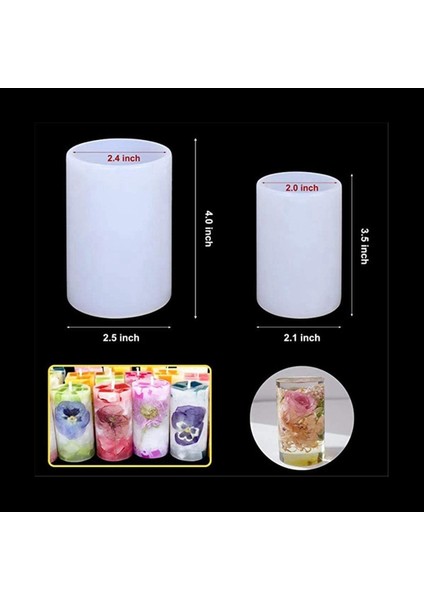 2x 2 Boyutlar Silindir Mum Kalıpları Mum Yapımı Için Silikon Kalıp Sütun Mumları Reçine Kalıp Epoksi Reçine Döküm Kalıpları (Yurt Dışından) fiyatları