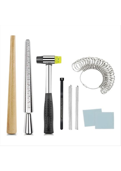 Halka Boyutu Ölçüm Aracı Halka Yapma Halka Boyutu Için Mandrel Ölçüm Kavisli Halka Şekillendirme Alet Kiti Takı Alışveriş Merkezi (Yurt Dışından)