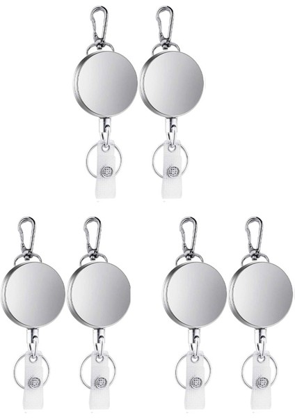 6pcs Geri Çekilebilir Çekilebilir Anahtar Halka Kimliği Rozeti Korucu Ad Etiket Kart Tutucu Geri Yalnız Kemer Klibi (Yurt Dışından)