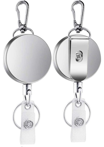 6pcs Geri Çekilebilir Çekilebilir Anahtar Halka Kimliği Rozeti Korucu Ad Etiket Kart Tutucu Geri Yalnız Kemer Klibi (Yurt Dışından) modelleri