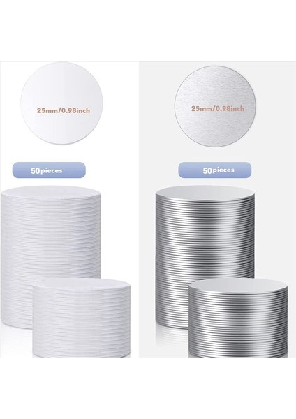Sublimasyon Boş Alüminyum Çıkartmalar Set Yuvarlak Boş Çerçeve Kolye Tepsi Alüminyum Sayfası Süblimasyon Boş Diskler (100 Pcs) (Yurt Dışından) fırsatları
