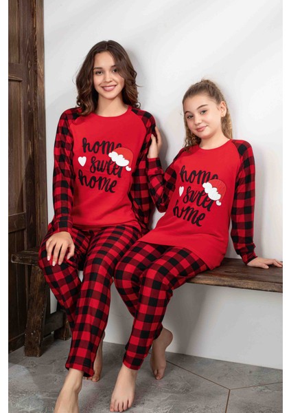 Anne-Kız Kombin Yapılabilir Uzun Kollu Ekoseli Yılbaşı Konsept Aile Bağı Pijama TAKIMI-3254 fiyatları