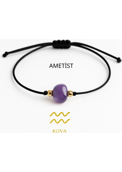 Kova Burcu Doğal Taş Bileklik Chellomood - Lapis Lazuli, Ametist, Akuamarin Enerji Kombinasyonu