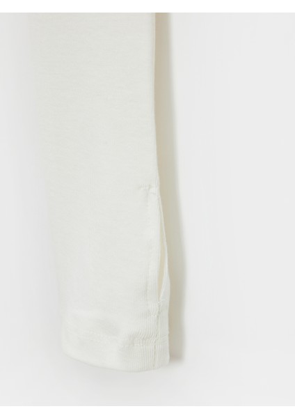 32319 Modal Karışımlı Uzun Kollu Top-Ekru