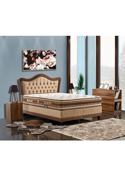 Lyocell Set Çift Kişilik Yatak Seti 180 x 200 Başlık + Sandıklı Baza+ Ortopedik Yatak modelleri