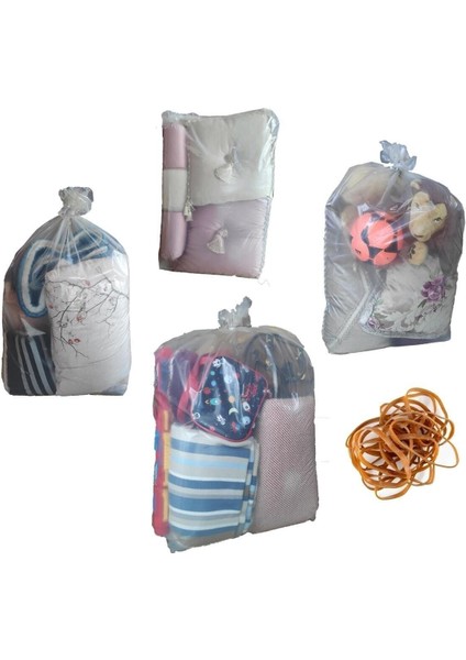 10 Adet Şeffaf Lastikli Büyük Boy Kokusuz Giysi Yorgan Battaniye Düzenleyici Kalın Hurç Poşet 80X110 indirimleri