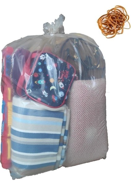 10 Adet Şeffaf Lastikli Büyük Boy Kokusuz Giysi Yorgan Battaniye Düzenleyici Kalın Hurç Poşet 80X110