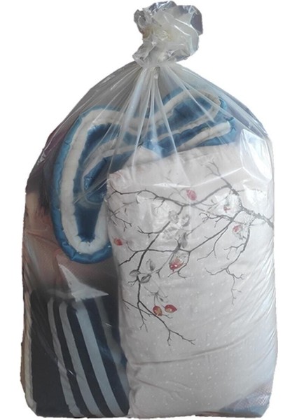 10 Adet Şeffaf Lastikli Büyük Boy Kokusuz Giysi Yorgan Battaniye Düzenleyici Kalın Hurç Poşet 80X110