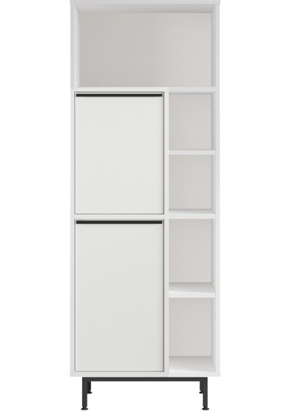 Bohem Mutfak Kiler Dolabı Mikrodalga 2 Kapaklı Raflı Metal Ayaklı Beyaz BOH10A-W fırsatları