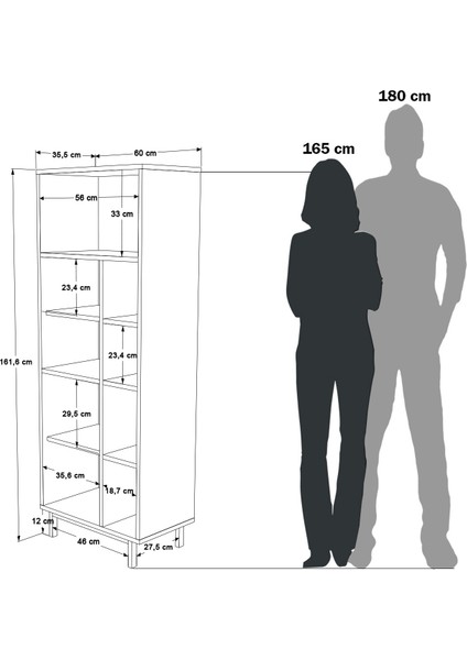 Bohem Mutfak Kiler Dolabı Mikrodalga 2 Kapaklı Raflı Metal Ayaklı Beyaz BOH10A-W