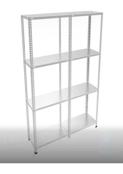 Galvaniz Çelik Raf Ünitesi 59X186X100 4 Katlı Arşiv Rafı Depo Rafı Kiler Rafı