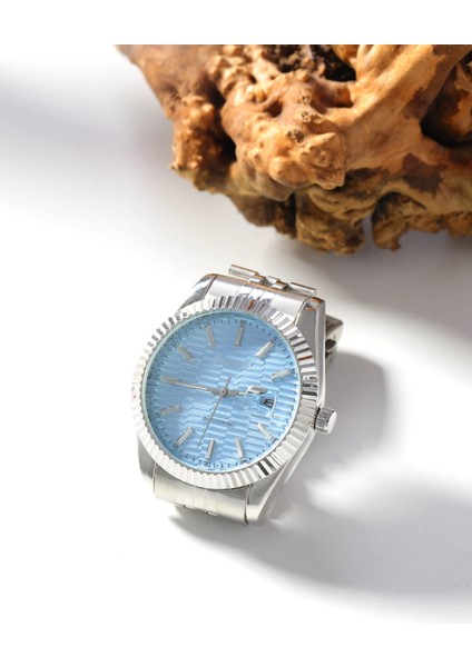 Mavi Kadranlı Çelik Kordon Erkek Kol Saati modelleri