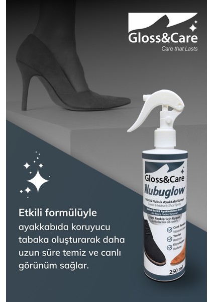 Nubuglow™ Süet Nubuk Ayakkabı Yenileme Spreyi Bot Çanta Renk Canlandırıcı ve Koruyucu Sprey 250 ml fırsatları