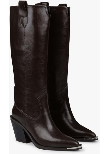 Kadın Axor Kahve Cilt Kovboy Çizme