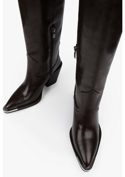 Kadın Axor Kahve Cilt Kovboy Çizme modelleri