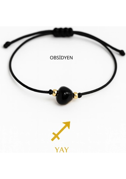 Yay Burcu Doğal Taş Bileklik Chellomood – Obsidyen, Lapis Lazuli, Ametist Enerji Kombinasyonu