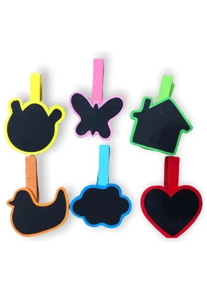 Desenli Notlu Ahşap Mandal (6'lı Set - 10 Paket) fırsatları