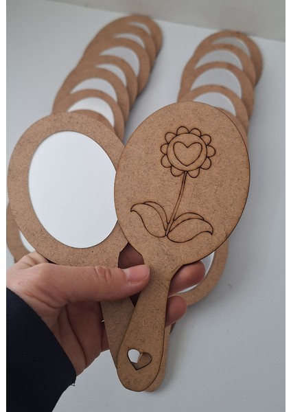 20'li Ahşap El Aynası Okul Kreş Aktivite Etkinlik Aile Katılımı Boyama fırsatları