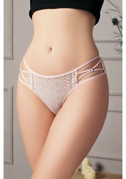 Arias Closet Transparan Dantel Detaylı Somon Külot