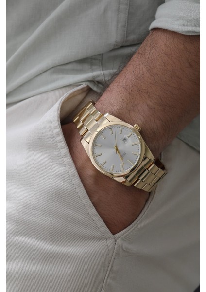 Gold Renk Şık Tasarımlı Erkek Kol Saati fiyatları