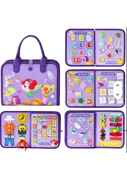 Montessori Keçe Aktivite Çantası | Busy Book | 8’i 1 Arada modelleri