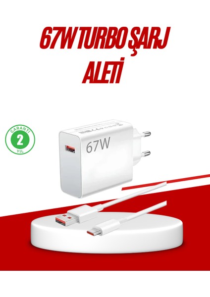 67 Watt Type C Hızlı Şarj Cihazı Huawei P30 P40 Mate 20 Pro Uyumlu