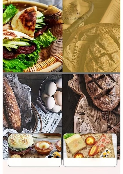 50 Adet Karışık Vintage Desenli Sunum Kağıdı Yağlı Kağıt | Sandviç Kağıdı fiyatları