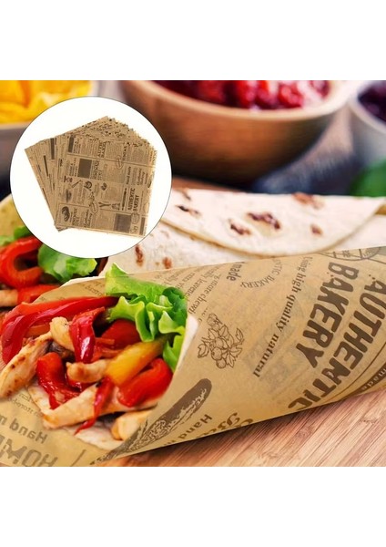 50 Adet Karışık Vintage Desenli Sunum Kağıdı Yağlı Kağıt | Sandviç Kağıdı modelleri