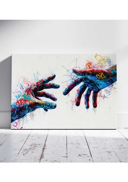 El Bağlantısı Kentsel Sanat Tabloları Kanvas Tablo