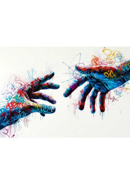 El Bağlantısı Kentsel Sanat Tabloları Kanvas Tablo fiyatları