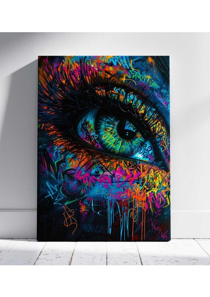 Neon Bakışın Gücü Kanvas Tablo Duvar Resim