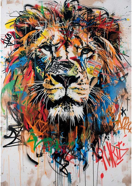 Aslanın Kentsel Ruhu Kanvas Tablo Duvar Resim fiyatları