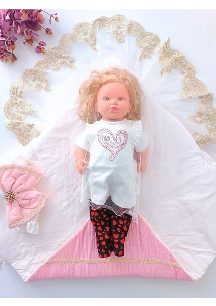 Triko Örgü Bebek Batttaniyesi Kundağı Kalın Dantelli Yenidoğan Hastane Çıkışı Hediyelik fırsatları