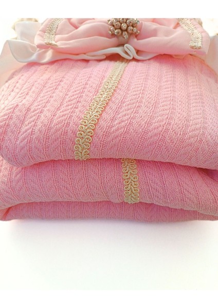 Triko Örgü Bebek Batttaniyesi Kundağı Kalın Dantelli Yenidoğan Hastane Çıkışı Hediyelik