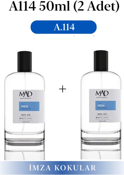 2 Adet 50 ml A114 Selective Parfüm Seti