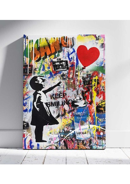 Retro Optik Desen Kanvas Tablo