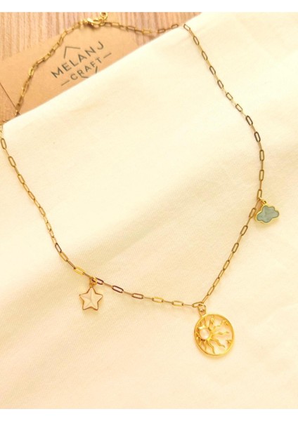 Özel Tasarım Gökyüzü Çelik Kolye fiyatları