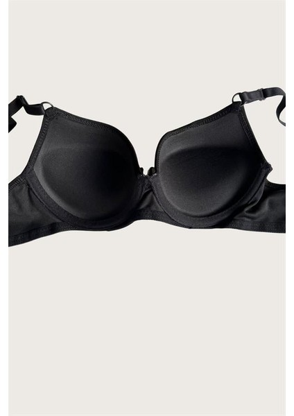 Arias Closet Siyah-Ten 2'li Mikro Kumaş Push Up Dolgulu Balenli Günlük Destekli Sütyen fiyatları