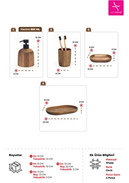 Alessi Akasya Banyo Seti 4 Parça Ahşap Malzemeden Şık Tasarım ve Suya Dayanıklı fırsatları