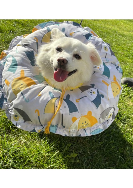Kedi ve Köpek Operasyon Boyunluk,yakalık,yastık (XL Dış çap:45 Cm) % 100 Koruma Kumaş Huni Model 01