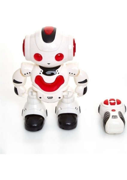 Kırmızı Uzaktan Kumandalı Sesli Işıklı Akıllı Robot