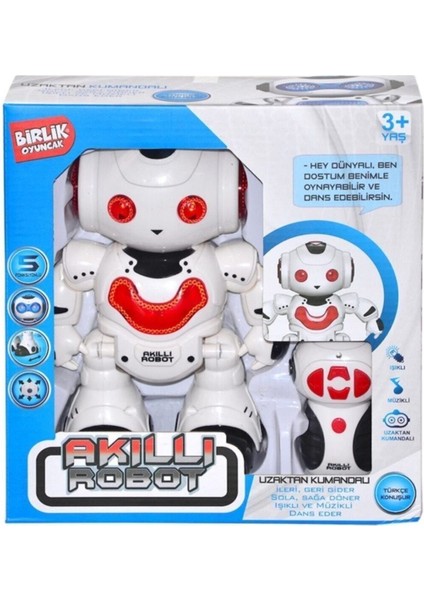 Kırmızı Uzaktan Kumandalı Sesli Işıklı Akıllı Robot fiyatları