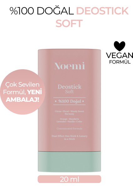%100 Doğal Deo Stick / Roll On - Vanilya Kokulu ve Nemlendirici Etkili - 20ML – Soft